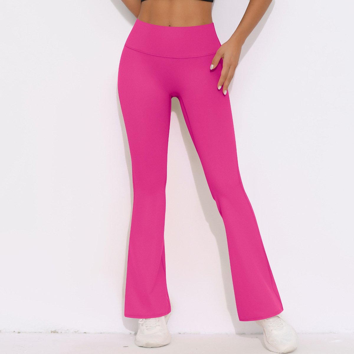 Womens Activewear Yoga 75%nylon 25%spandex Flared Leggings Y-6650 print logo 51