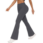 Womens Activewear Yoga 75%nylon 25%spandex Flared Leggings Y-6650 print logo 4