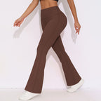 Womens Activewear Yoga 75%nylon 25%spandex Flared Leggings Y-6650 print logo 39
