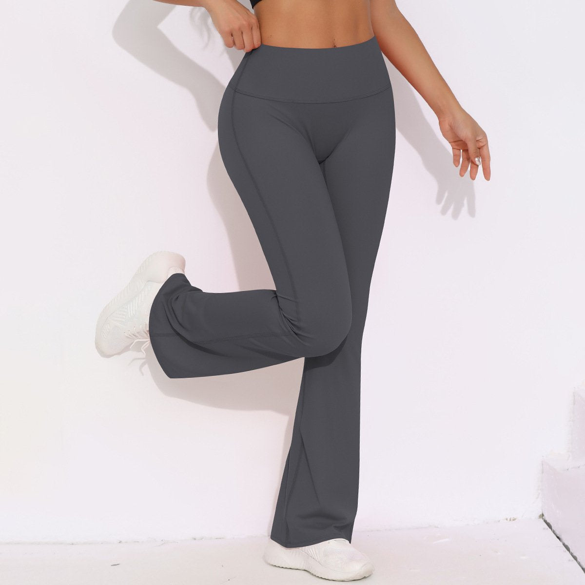 Womens Activewear Yoga 75%nylon 25%spandex Flared Leggings Y-6650 print logo 71