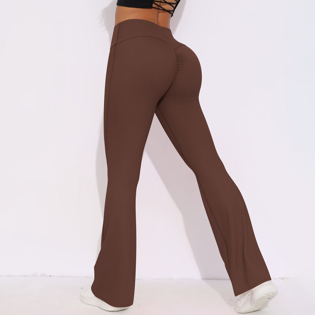 Womens Activewear Yoga 75%nylon 25%spandex Flared Leggings Y-6650 print logo 7