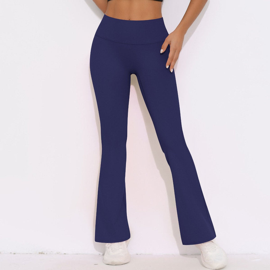 Womens Activewear Yoga 75%nylon 25%spandex Flared Leggings Y-6650 print logo 79