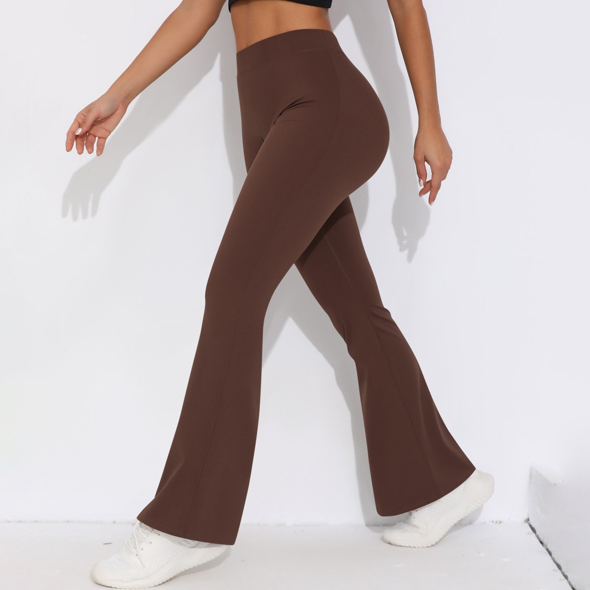 Womens Sportswear Yoga 75%nylon 25%spandex Flared Leggings Y-6651 print logo 25