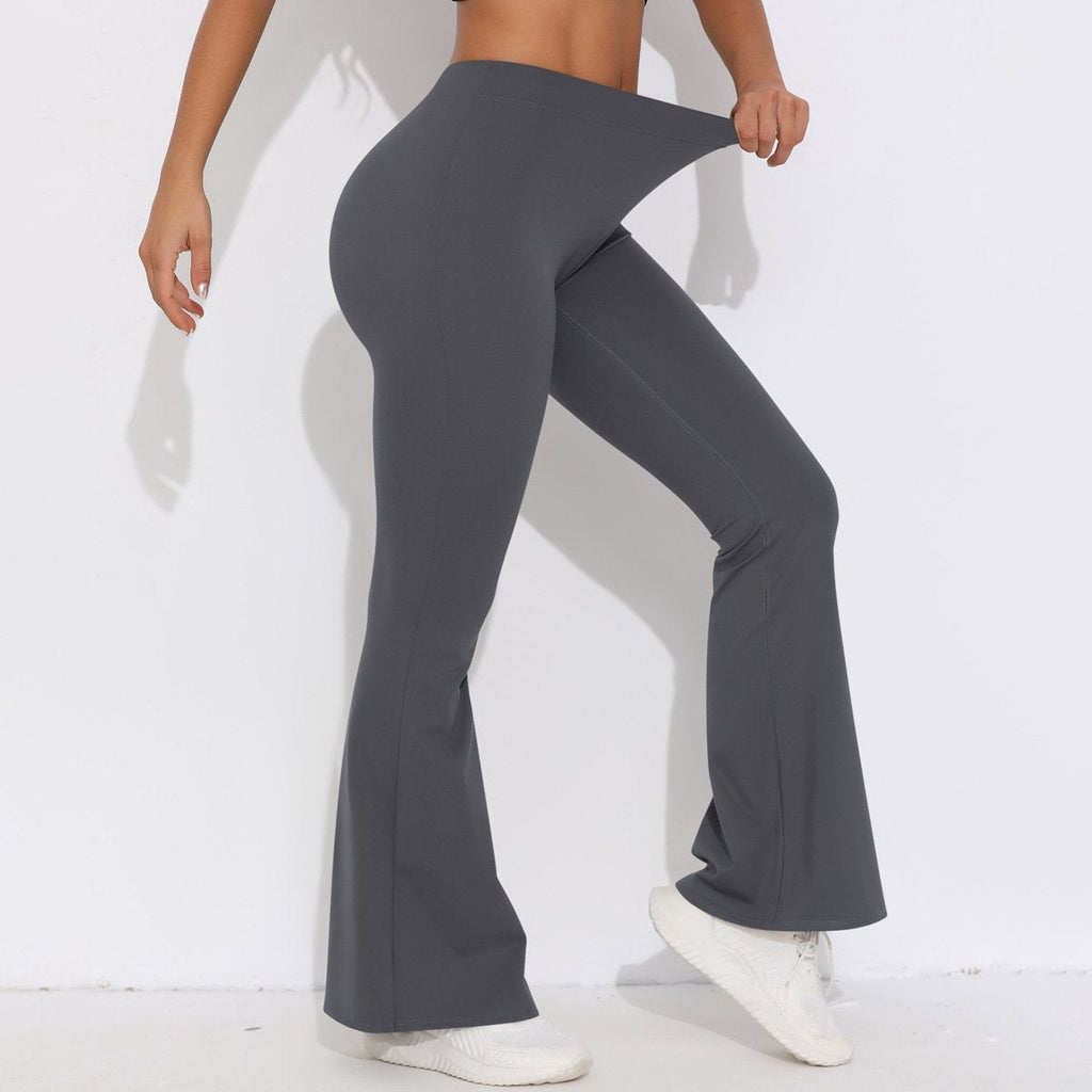 Womens Sportswear Yoga 75%nylon 25%spandex Flared Leggings Y-6651 print logo 77