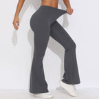 Womens Sportswear Yoga 75%nylon 25%spandex Flared Leggings Y-6651 print logo 77