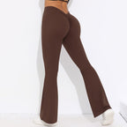Womens Sportswear Yoga 75%nylon 25%spandex Flared Leggings Y-6651 print logo 2