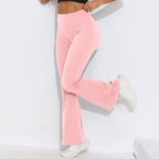 Womens Sportswear Yoga 75%nylon 25%spandex Flared Leggings Y-6651 print logo 62