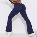 Womens Sportswear Yoga 75%nylon 25%spandex Flared Leggings Y-6651 print logo 94