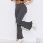 Womens Sportswear Yoga 75%nylon 25%spandex Flared Leggings Y-6651 print logo 78