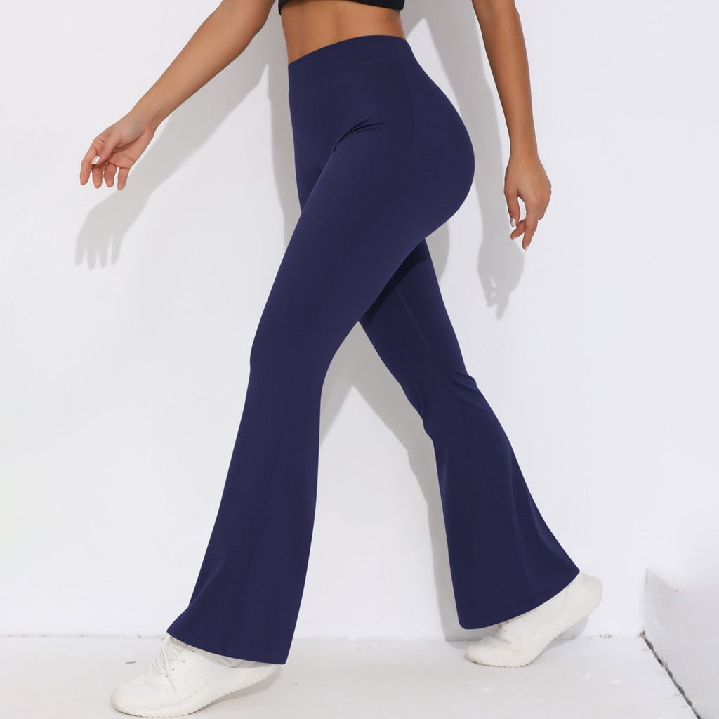 Womens Sportswear Yoga 75%nylon 25%spandex Flared Leggings Y-6651 print logo 90