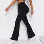 Womens Sportswear Yoga 75%nylon 25%spandex Flared Leggings Y-6651 print logo 42
