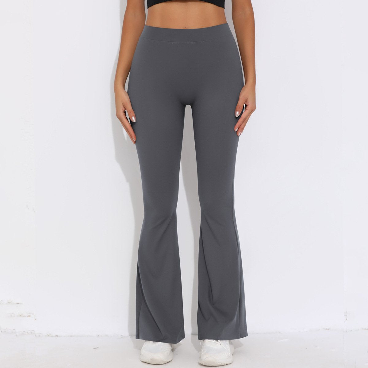Womens Sportswear Yoga 75%nylon 25%spandex Flared Leggings Y-6651 print logo 71