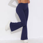 Womens Sportswear Yoga 75%nylon 25%spandex Flared Leggings Y-6651 print logo 91