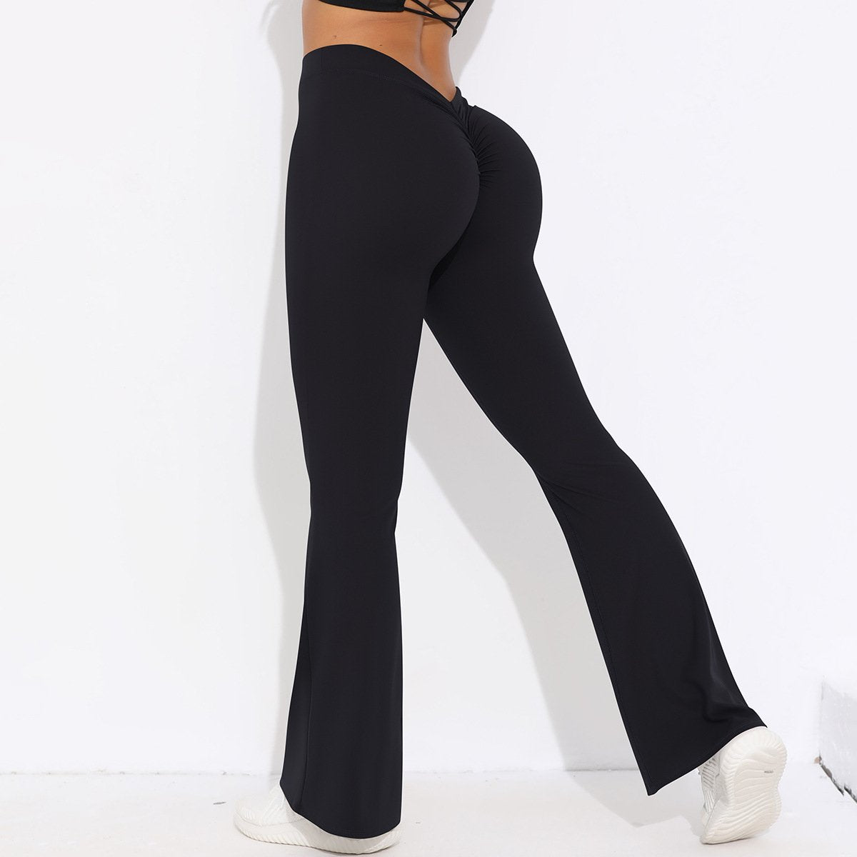 Womens Sportswear Yoga 75%nylon 25%spandex Flared Leggings Y-6651 print logo 39