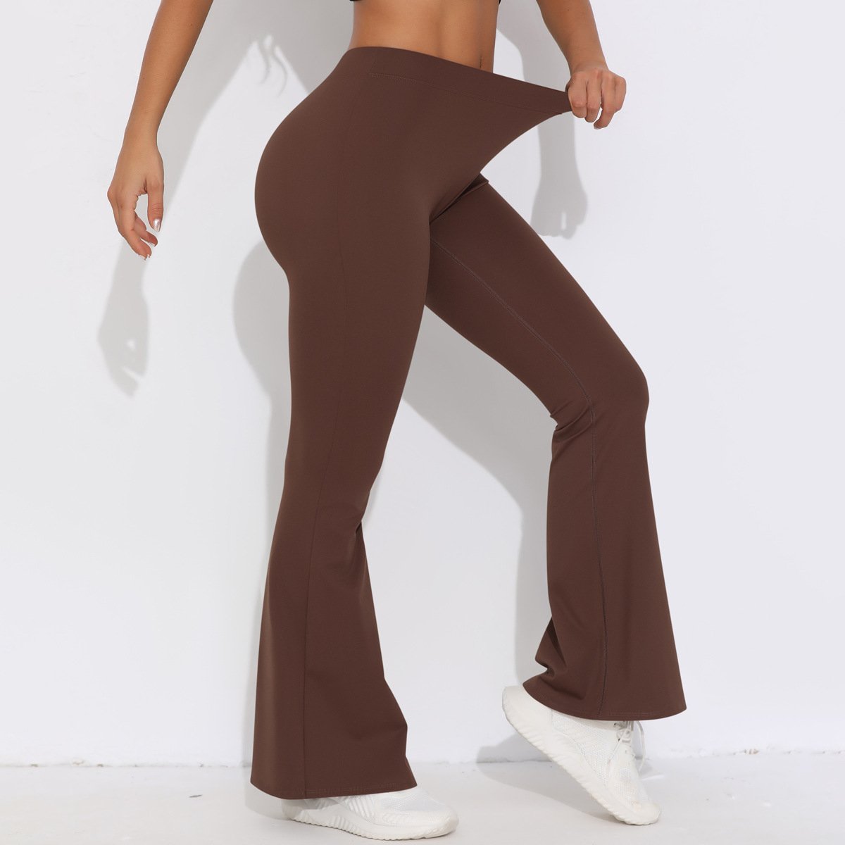 Womens Sportswear Yoga 75%nylon 25%spandex Flared Leggings Y-6651 print logo 27