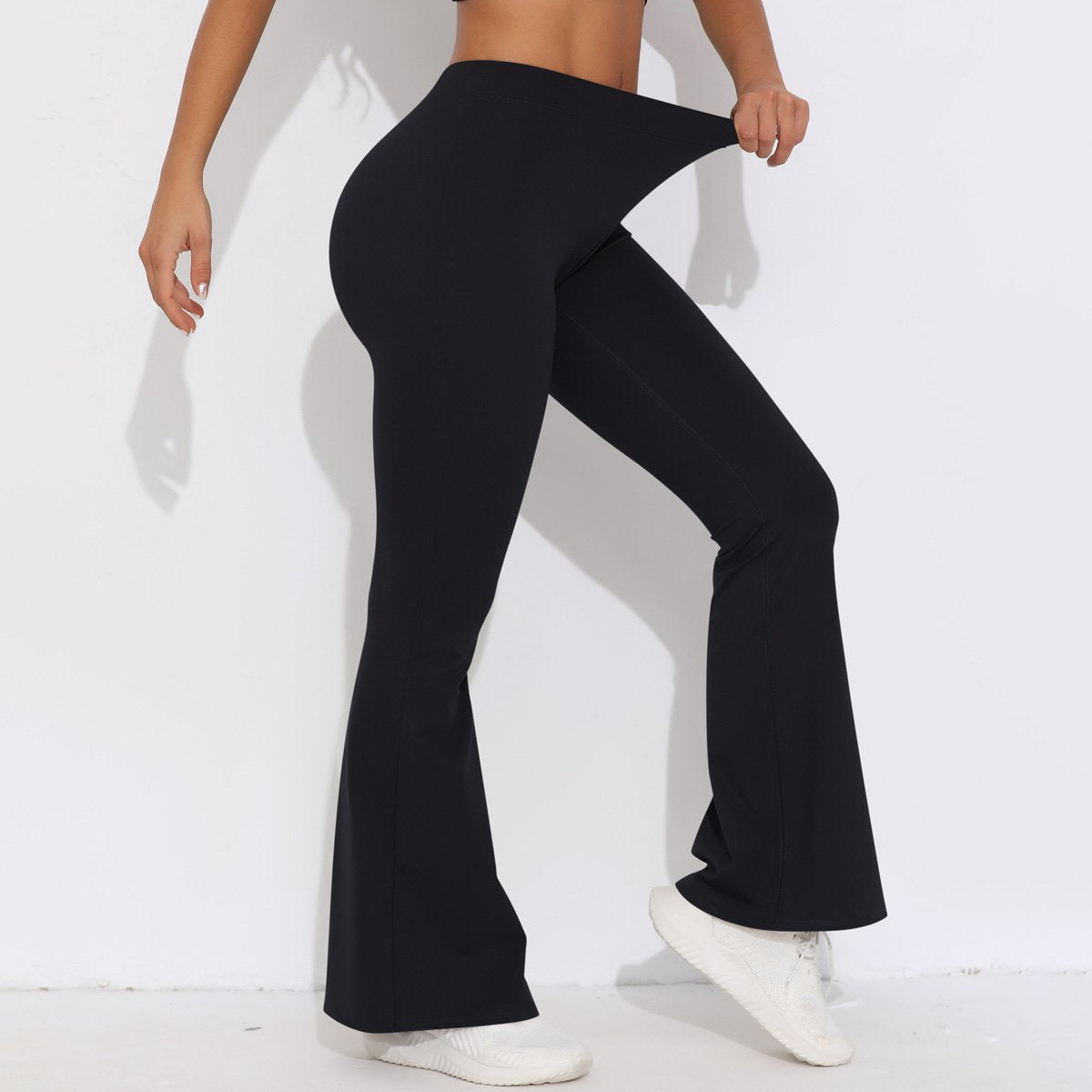 Womens Sportswear Yoga 75%nylon 25%spandex Flared Leggings Y-6651 print logo 44