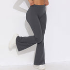Womens Sportswear Yoga 75%nylon 25%spandex Flared Leggings Y-6651 print logo 76
