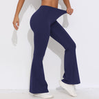 Womens Sportswear Yoga 75%nylon 25%spandex Flared Leggings Y-6651 print logo 92