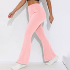 Womens Sportswear Yoga 75%nylon 25%spandex Flared Leggings Y-6651 print logo 60
