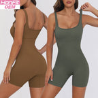 Womens Workout Fitness 90% nylon 10% spandex Bodysuit Y-6652 print logo 4