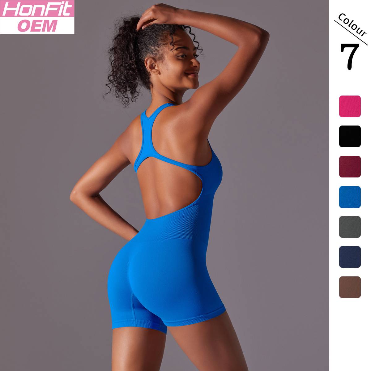 Womens Yoga Activewear 90% nylon 10% spandex Bodysuit Y-6655 print logo 5