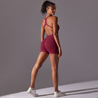 Womens Yoga Activewear 90% nylon 10% spandex Bodysuit Y-6655 print logo 49