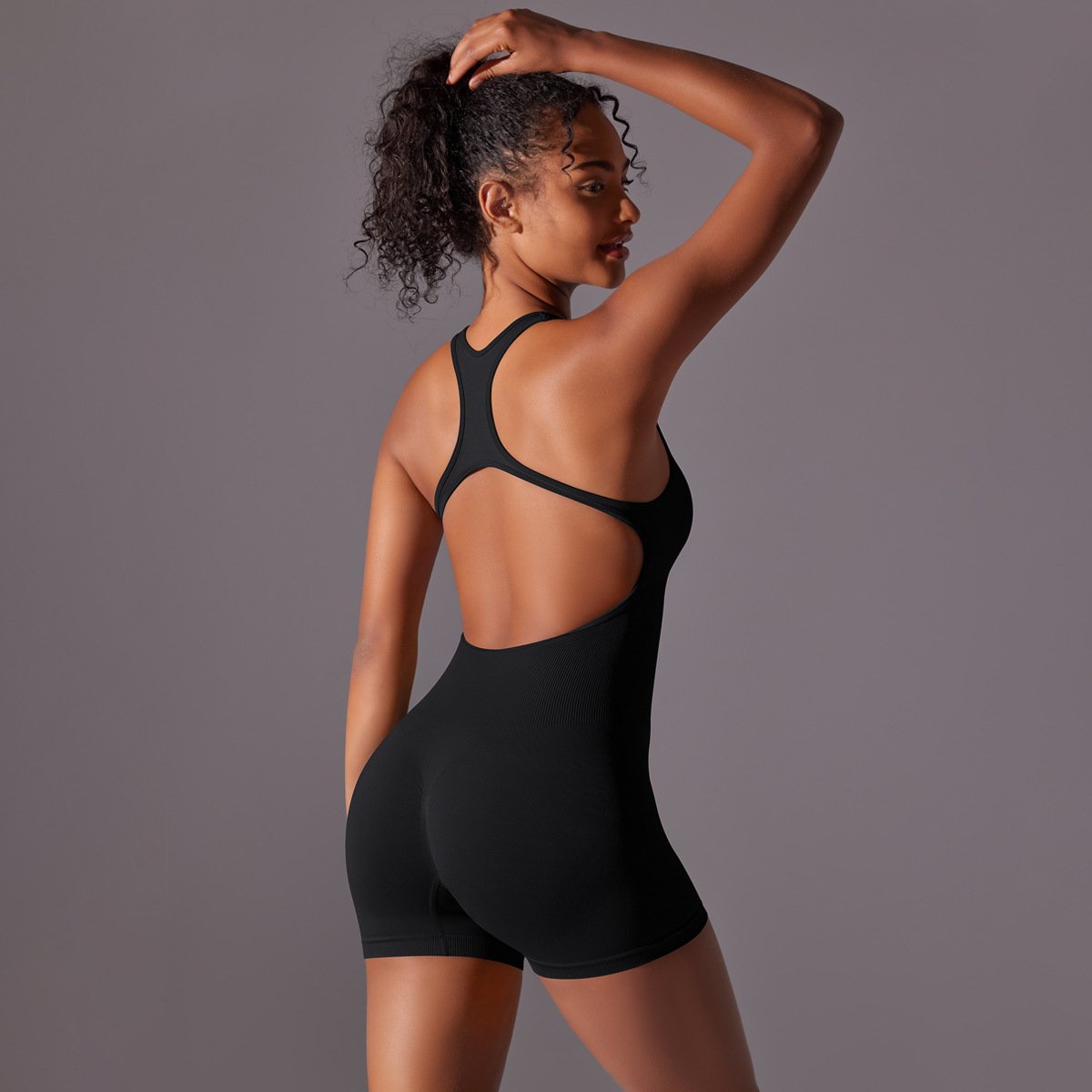 Womens Yoga Activewear 90% nylon 10% spandex Bodysuit Y-6655 print logo 43