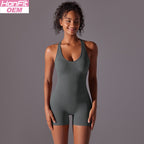 Womens Yoga Activewear 90% nylon 10% spandex Bodysuit Y-6655 print logo 7
