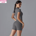 Womens Sports Fitness 75% nylon 25% spandex Bodysuit Y-6657 print logo 4