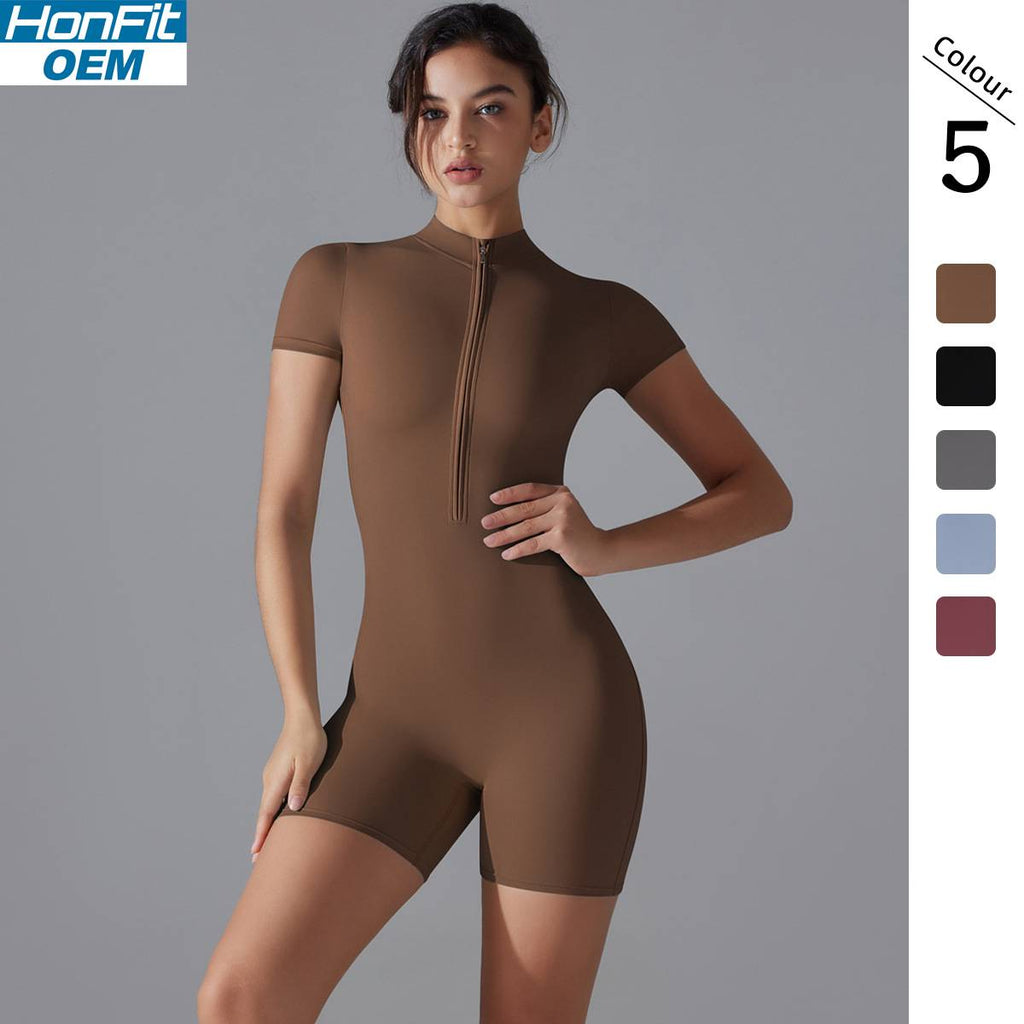 Womens Sports Fitness 75% nylon 25% spandex Bodysuit Y-6657 print logo 12
