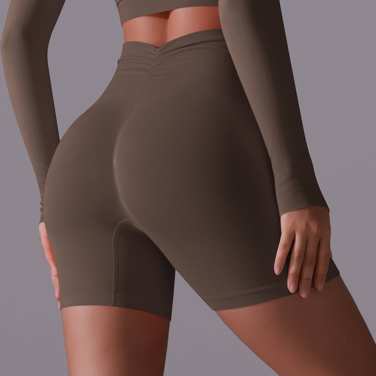 Womens Yoga Activewear 90% nylon 10%spandex Seamless Shorts Y-6659 print logo 13