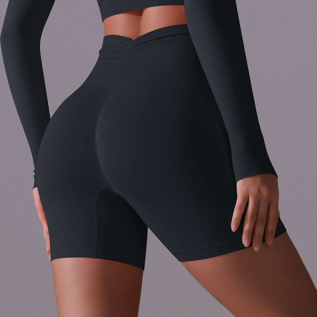 Womens Yoga Activewear 90% nylon 10%spandex Seamless Shorts Y-6659 print logo 6
