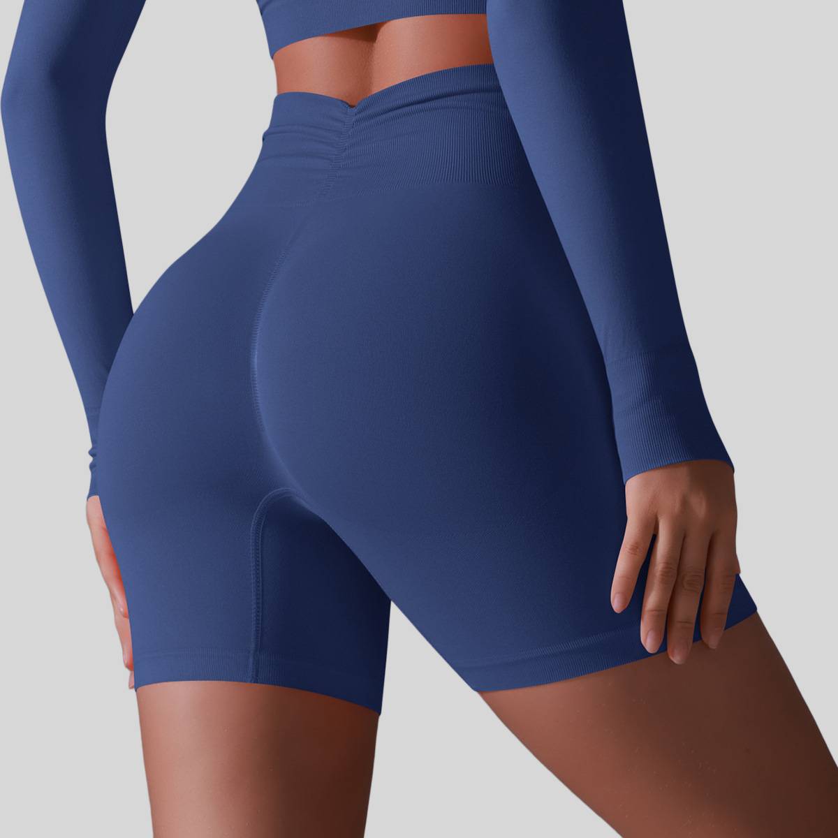 Womens Yoga Activewear 90% nylon 10%spandex Seamless Shorts Y-6659 print logo 2