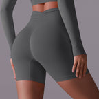 Womens Yoga Activewear 90% nylon 10%spandex Seamless Shorts Y-6659 print logo 10