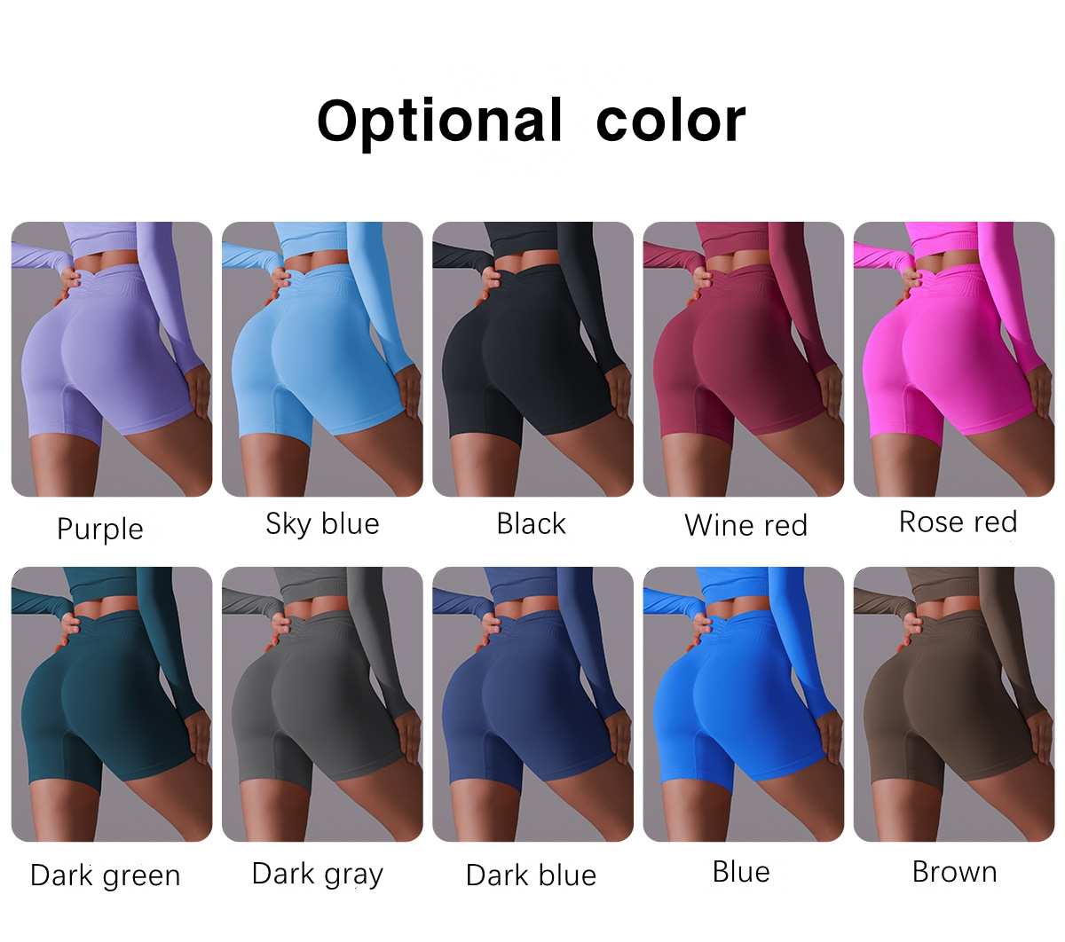 Womens Yoga Activewear 90% nylon 10%spandex Seamless Shorts Y-6659 print logo 19