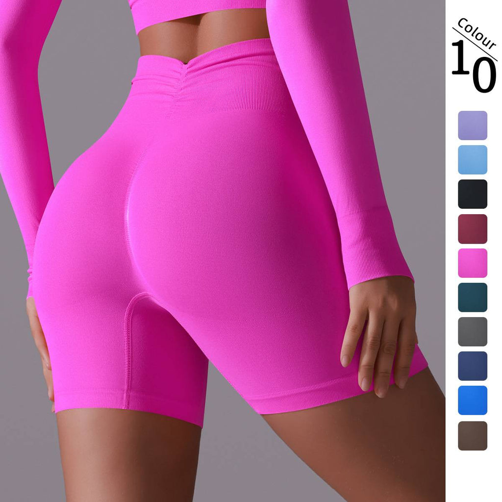 Womens Yoga Activewear 90% nylon 10%spandex Seamless Shorts Y-6659 print logo 15
