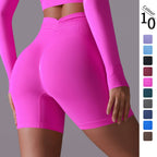 Womens Yoga Activewear 90% nylon 10%spandex Seamless Shorts Y-6659 print logo 15