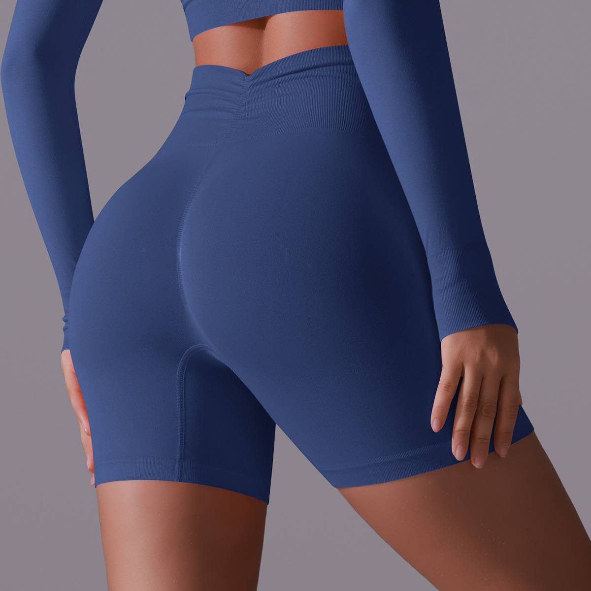 Womens Yoga Activewear 90% nylon 10%spandex Seamless Shorts Y-6659 print logo 11