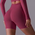Womens Yoga Activewear 90% nylon 10%spandex Seamless Shorts Y-6659 print logo 59