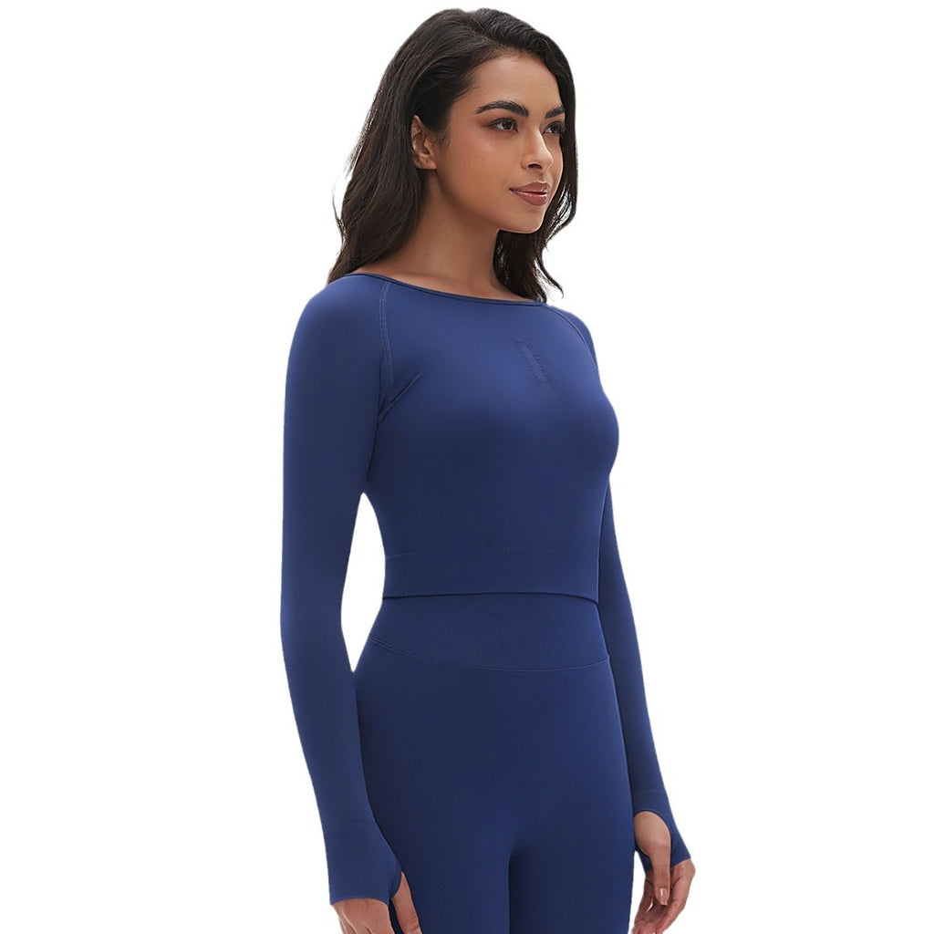 Womens Yoga 90%Nylon 10%Spandex Long Sleeve Shirts Y-6666