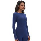 Womens Yoga 90%Nylon 10%Spandex Long Sleeve Shirts Y-6666