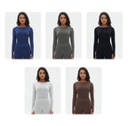 Womens Yoga 90%Nylon 10%Spandex Long Sleeve Shirts Y-6666