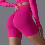 Womens Yoga Sportswear 90% nylon 10%spandex Seamless Shorts Y-6666 print logo 57