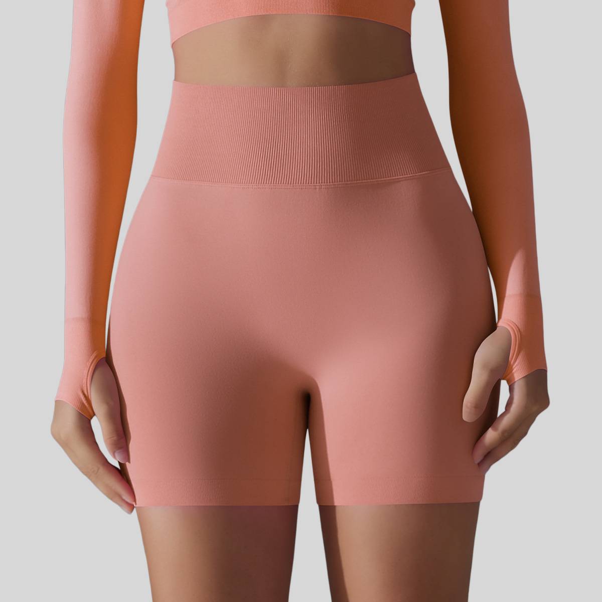Womens Yoga Sportswear 90% nylon 10%spandex Seamless Shorts Y-6666 print logo 1
