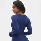 Womens Yoga 90%Nylon 10%Spandex Long Sleeve Shirts Y-6666