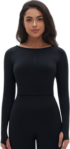 Womens Yoga 90%Nylon 10%Spandex Long Sleeve Shirts Y-6666