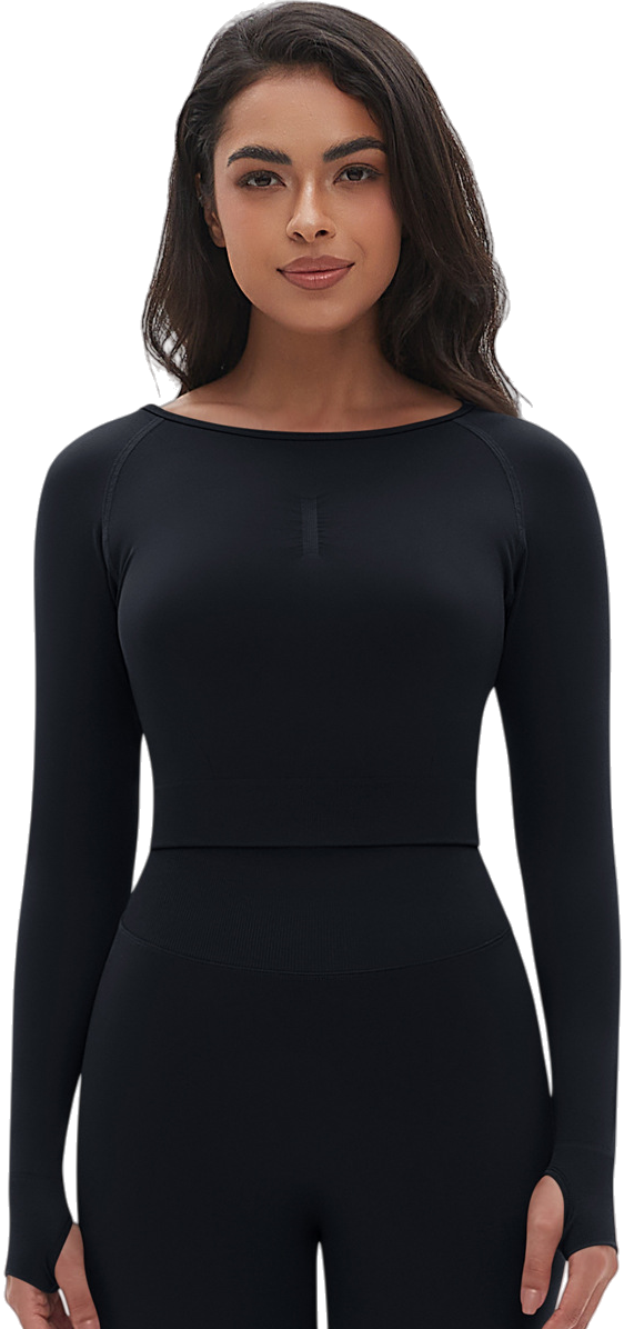 Womens Yoga 90%Nylon 10%Spandex Long Sleeve Shirts Y-6666