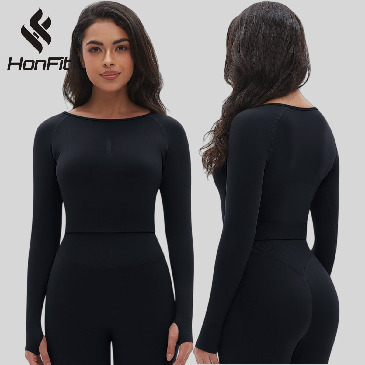 Womens Yoga 90%Nylon 10%Spandex Long Sleeve Shirts Y-6666