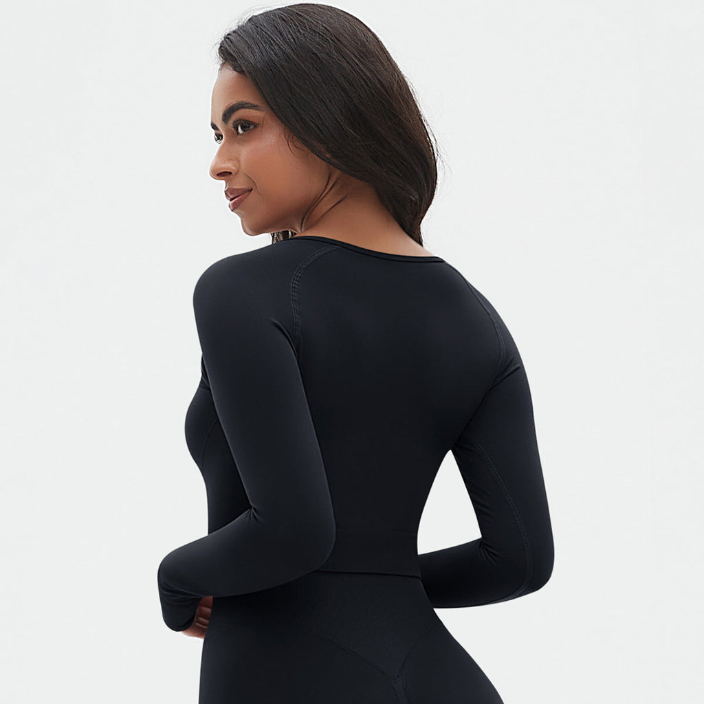 Womens Yoga 90%Nylon 10%Spandex Long Sleeve Shirts Y-6666