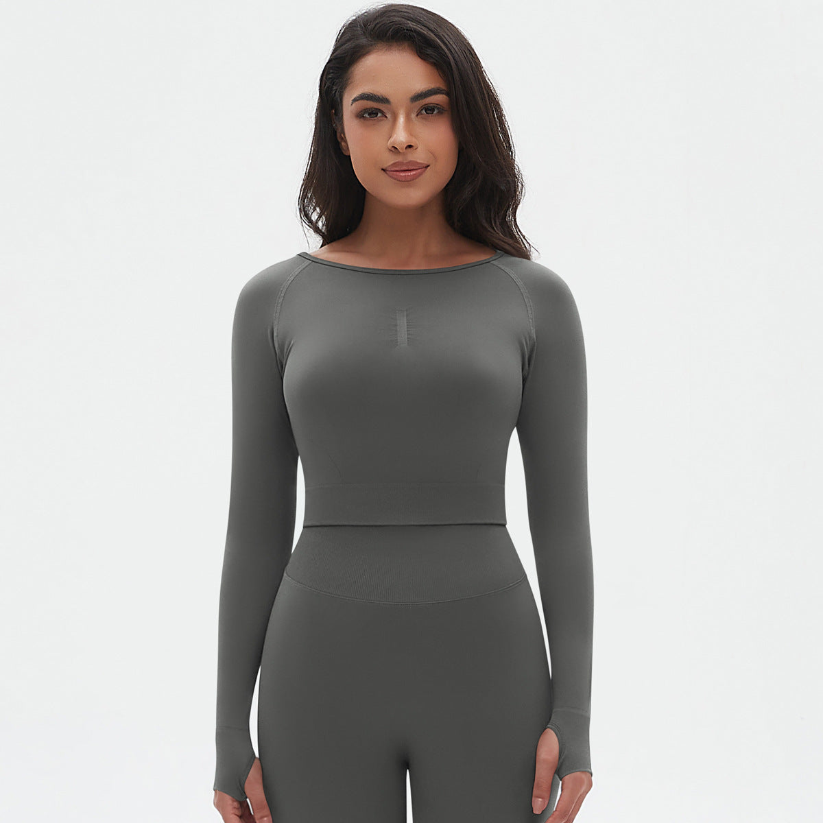 Womens Yoga 90%Nylon 10%Spandex Long Sleeve Shirts Y-6666